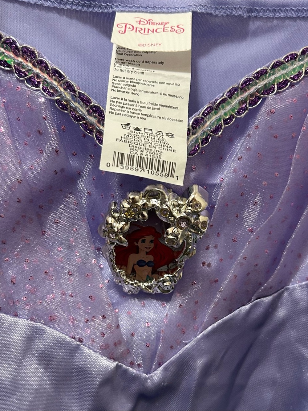 Disney Purple and Green Ariel-The Little Mermaid Costume Dress - Picture 2 of 3